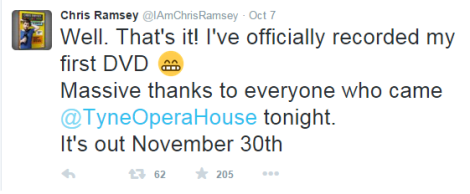 Chris Ramsey tweet
